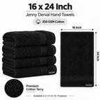 Jenny Denial black cotton hand towels
