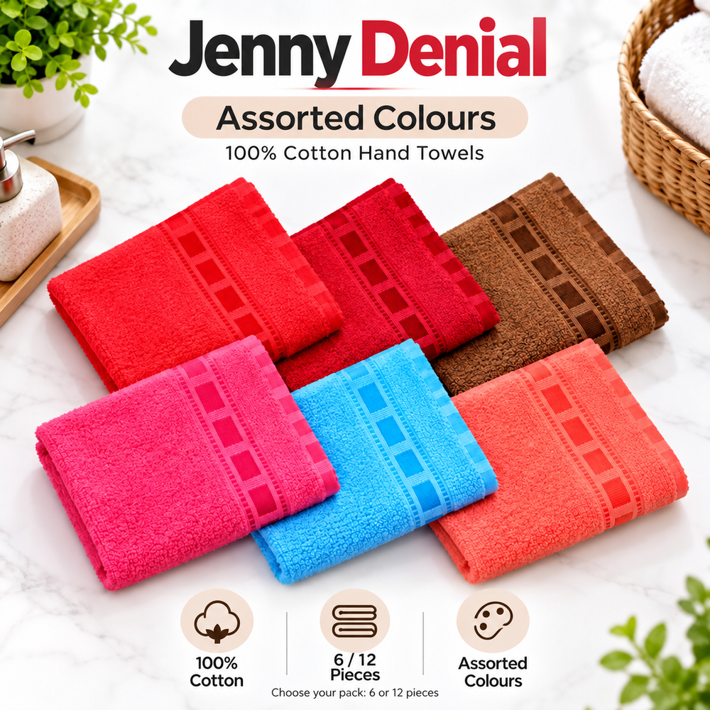 Jenny Denial assorted colour cotton hand towels