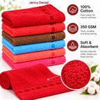 Jenny Denial assorted colour cotton hand towels