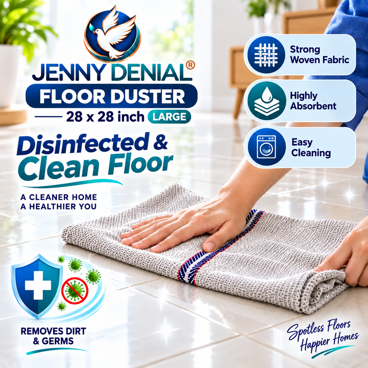 Jenny Denial floor duster large 28 x 28 inch - cleaning