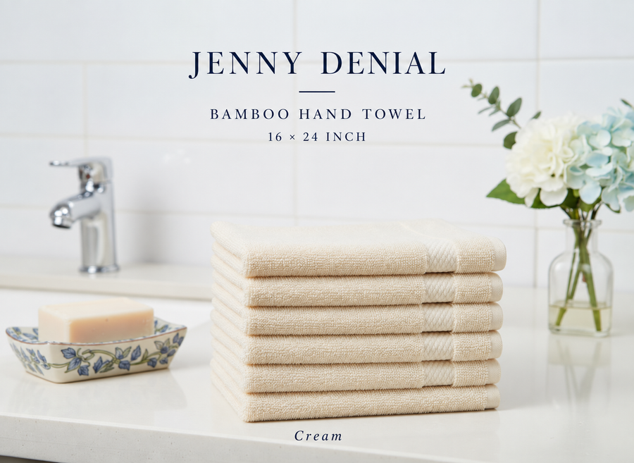 Cream / Hand Towel – 16 × 24 Inch / 2 Pieces
